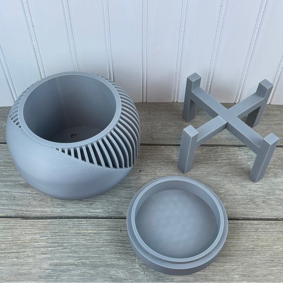 Indoor Flower Pot,The Narvo Planter Pot w/ Drainage Hole & Drip Tray - Picture 8 of 9